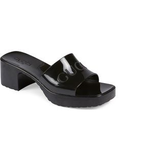 Gucci rubber logo platforms